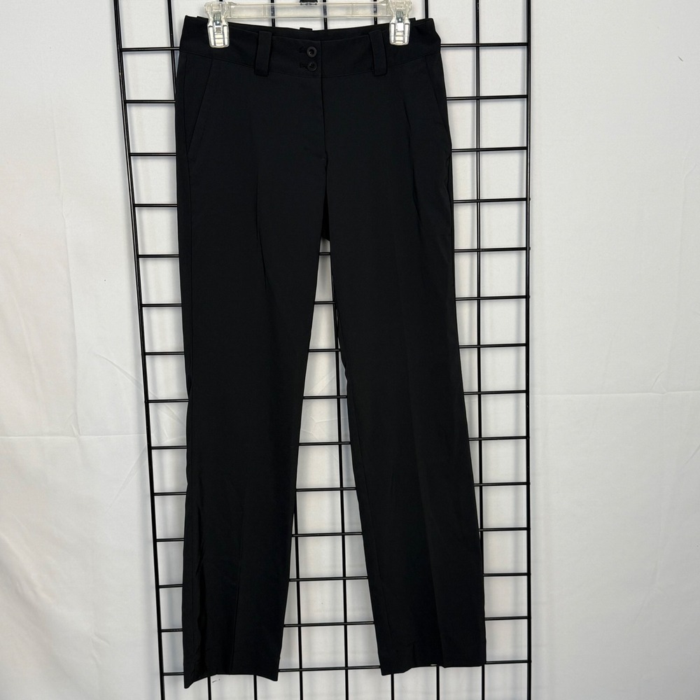 Nike Golf Trousers Womens 4 Black Dri-FIT Tour Performance Straight Leg Pants